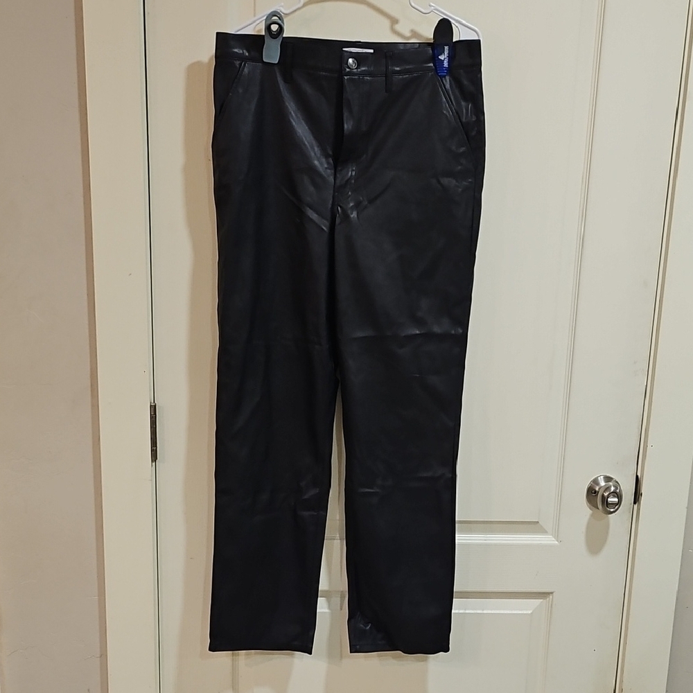 Sofia by Sofia Vergara Black Faux Leather Jeans